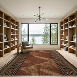 Ornate Traditional Persian Brown Tan Area Rug