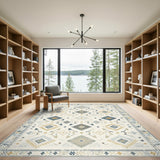 Blue Tribal Geometric Area Rug