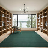 Deep Green Woven Geometric Area Rug
