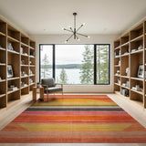 Vibrant Sunburst Stripe Area Rug