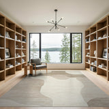 Abstract Area Beige and Neutral Beige Organic Abstract Area Rug