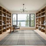 Grey Grey Plaid Checkered Area Rug