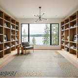 Gold Black Polka Dot Geometric Beige Area Rug