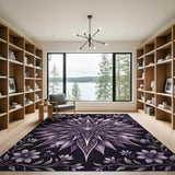 Mystical Purple Mandala Floral Area Rug