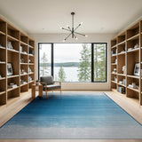 Blue Teal Ombre Dot Gradient Area Rug