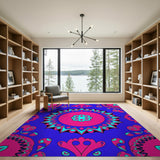 Traditional Persian Multi-color and Patterns Vibrant Pink Mandala Area Rug