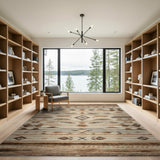 Southwestern Southwestern Brown Tan Geometric Area Rug
