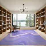 Purple Fluid Waves Abstract Area Rug