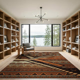 Tribal Stepped Pyramid Geometric Area Rug