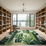 Green Cactus Desert Cluster Rug