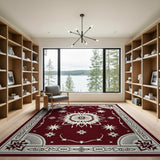 Ornate Red Mandala Persian Traditional Persian Area Rug