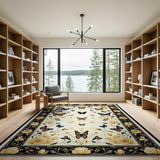 Vintage Butterfly Blossom Area Rug
