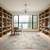 Blush Peony Floral Vintage Area Rug