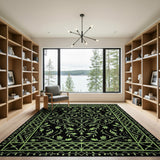 Elegant Green Vine Persian Area Rug
