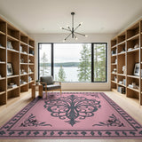 Blush Pink Ornate Medallion Area Rug
