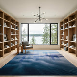 Misty Coastal Peaks Blue Area Rug