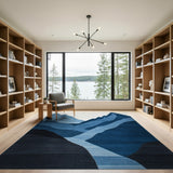 Layered Blue Mountains Area Rug