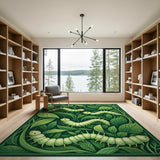 Cute Caterpillar Leaf Garden Rug