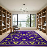 Purple Gold Ornate Persian Medallion Rug