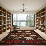 Southwestern Bear Parade Woven Rug