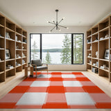 Red Circuit Gingham Area Rug