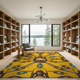 Rainbow Lantern Geometric Yellow Area Rug