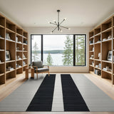 Stripe Bold Black White Vertical Stripe Rug