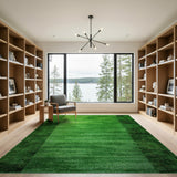 Lush Green Vertical Stripe Shag Area Rug
