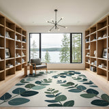 Eucalyptus Leaves Green Area Rug