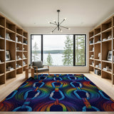 Rainbow Carabiner Washable Area Rug