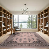 Traditional Persian Ornate Floral Border Beige Area Rug