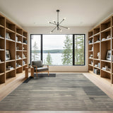 Modern Black White Geometric Stripe Area Rug