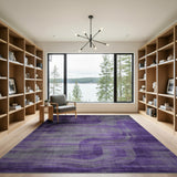 Purple Grey Wavy Distressed Area Rug