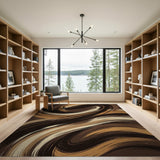 Brown and Tan Abstract Area Swirling Brown Tan Abstract Area Rug