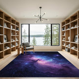 Purple Purple Nebula Cosmic Area Rug