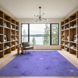 Purple Floral Paisley Star Rug