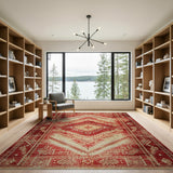 Southwestern Red Southwestern Geometric Area Rug