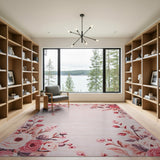 Pink Blush Pink Rose Floral Vintage Area Rug