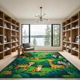 Cute Jungle Animals Kids Cartoon Rug