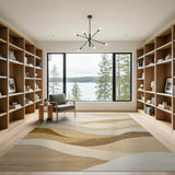 Beige Abstract Wave Hills Rug