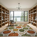 Autumn Pumpkin Patch Multi-Color Area Rug