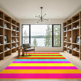 Vibrant Striped Multi-Color Area Rug