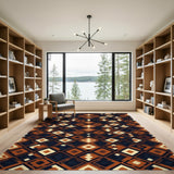 Geometric Diamond Brown Area Rug