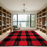 Plaid Red Black Buffalo Plaid Area Rug