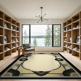Art Deco Gold Sunburst Geometric Rug