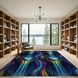 Rainbow Waterfall Night Rug