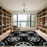 Cinematic Rainbow Film Reel Area Rug