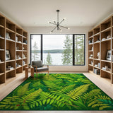 Lush Fern Forest Area Rug