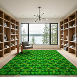 Lucky Shamrock Clover Green Floral Vintage Area Rug