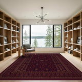 Traditional Persian Deep Red Persian Medallion Area Rug